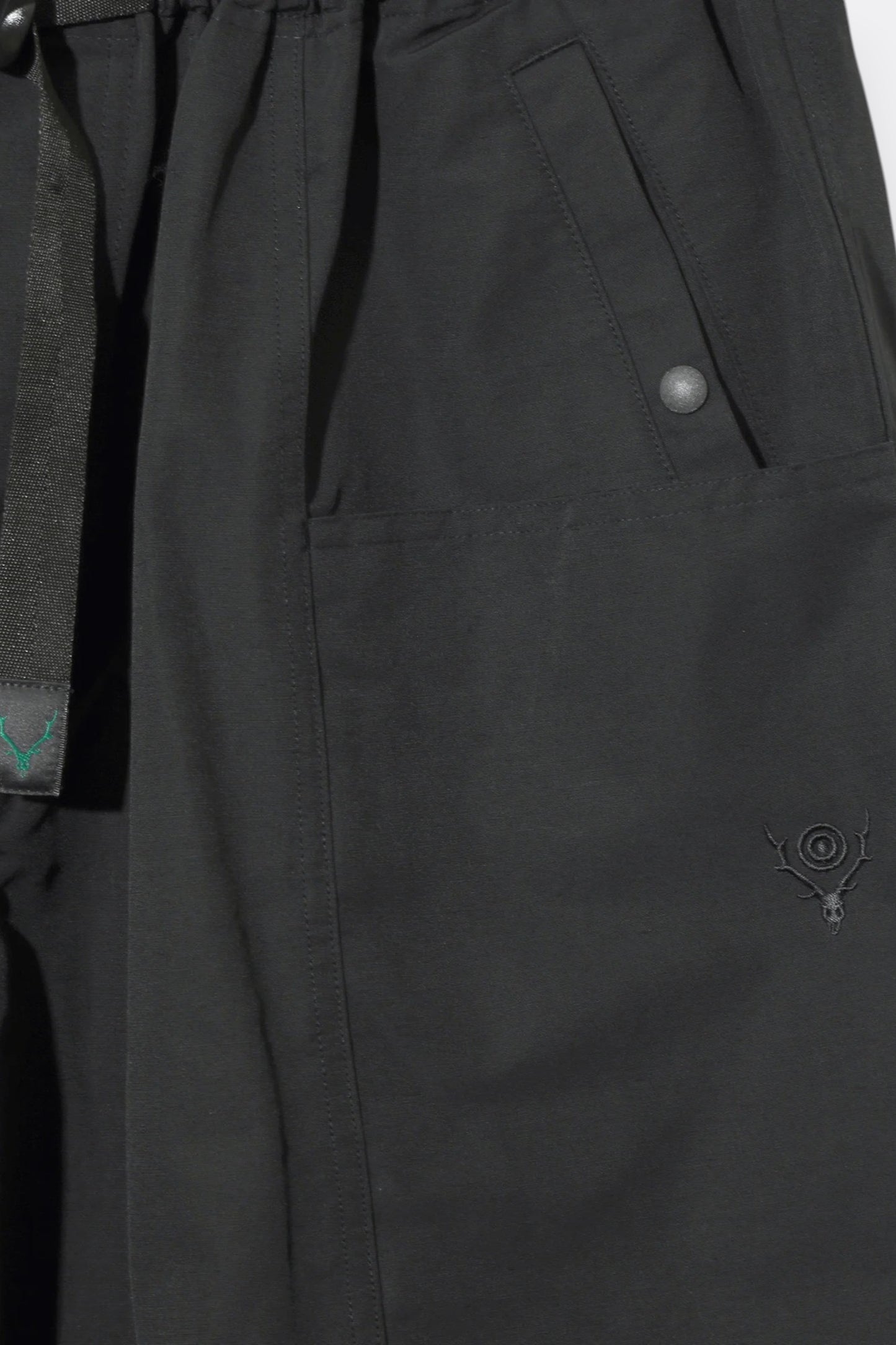 South2 West8 Belted C.S Pant C/N Grosgrain Black | Pantalon Coton Nylon | Edgar Bdx