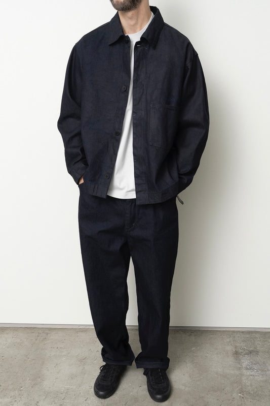 Still By Hand - 12oz Denim 1 Tuck Pants (Black)