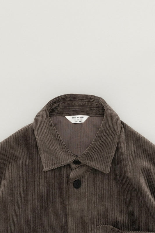 Still By Hand - Corduroy Shirt Jacket (Khaki Brown)