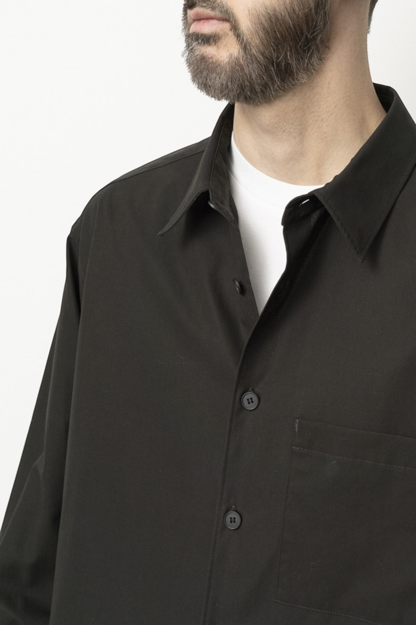 STILL BY HAND Cotton Twill Shirt Jacket Ink Black | Veste-Chemise Coton Japonais | Edgar Bdx