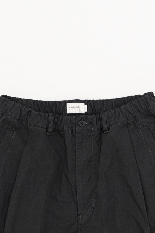 Still By Hand - Garment-Dye Deep Tuck Pants (Ink Black)