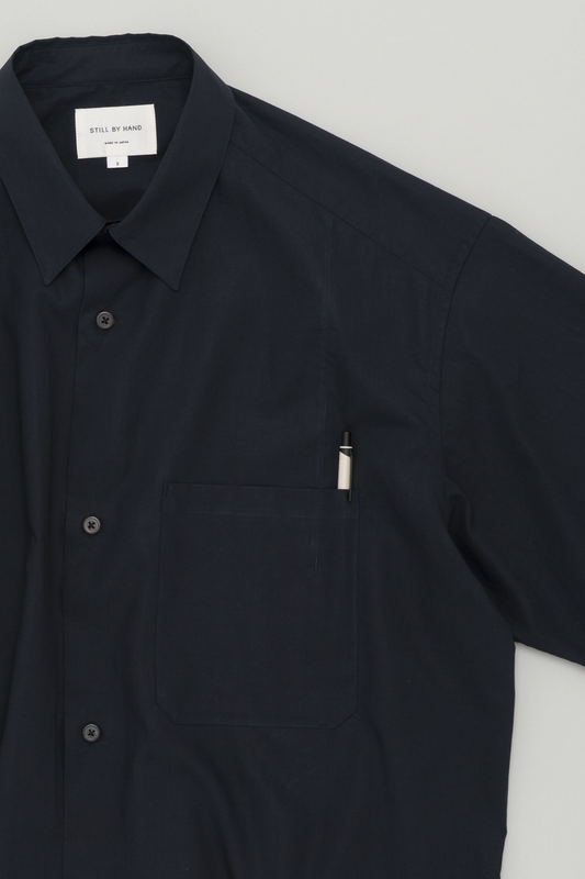 Still By Hand - Chemise Coton Manches Courtes Navy