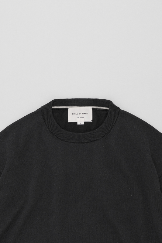 T-Shirt Maille Manches Courtes Ink Black - Still By Hand