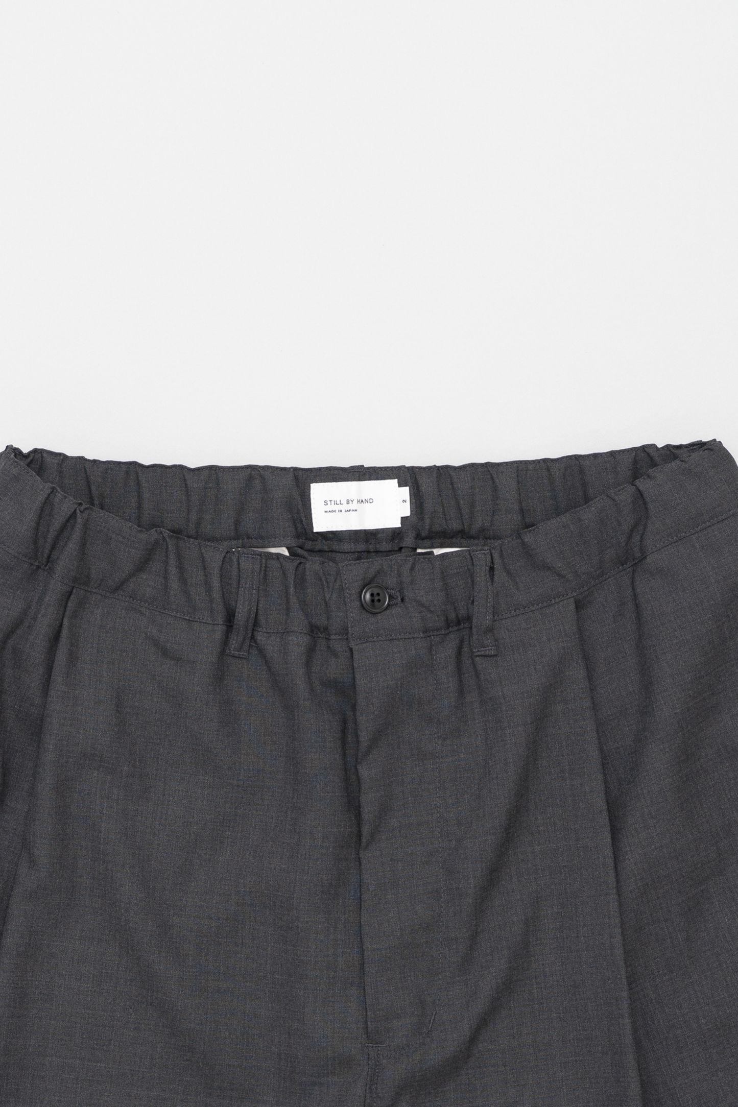 Still By Hand - Pantalon Laine Été Large (Charcoal) | Pantalon Japonais