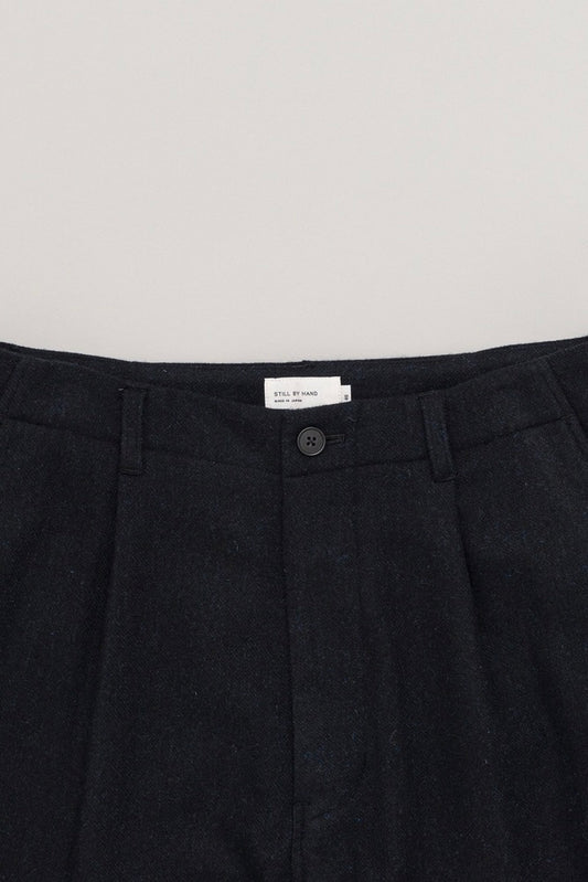 Still By Hand - W/N Wide Pants (Black Navy)
