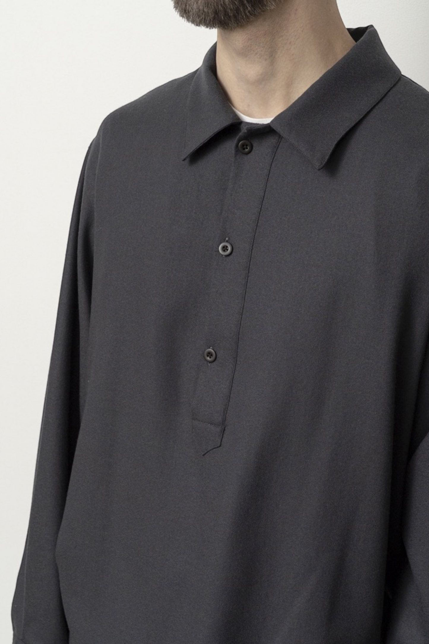 STILL BY HAND Wool Shirt Anorak Black | Anorak Laine Japonais | Edgar Bdx