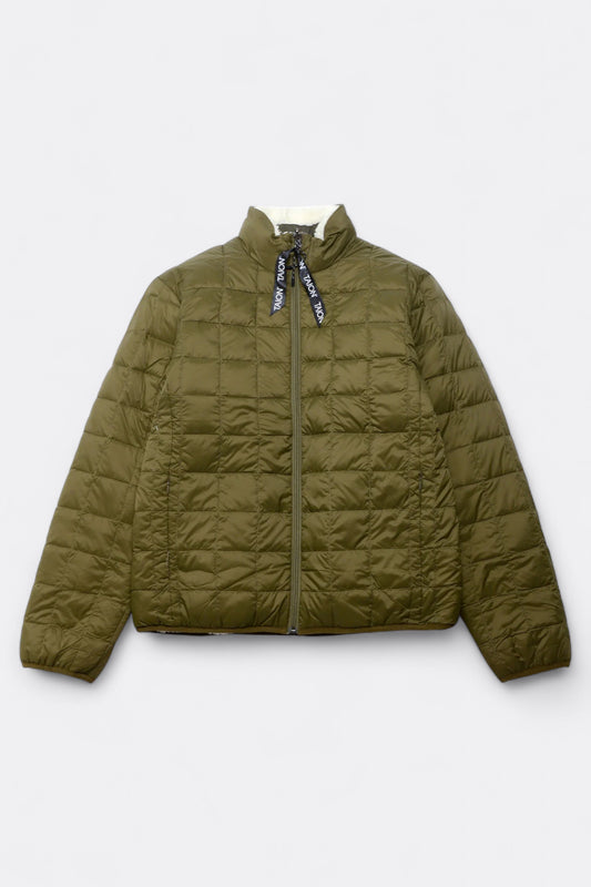 Taion - Down × Boa Reversible Down Vest (Olive / Ivory)