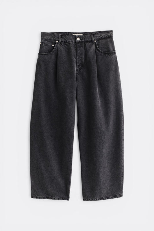 A Kind Of Guise Duma Pleated Denim Grey Denim | Jean Coton Bio Italien