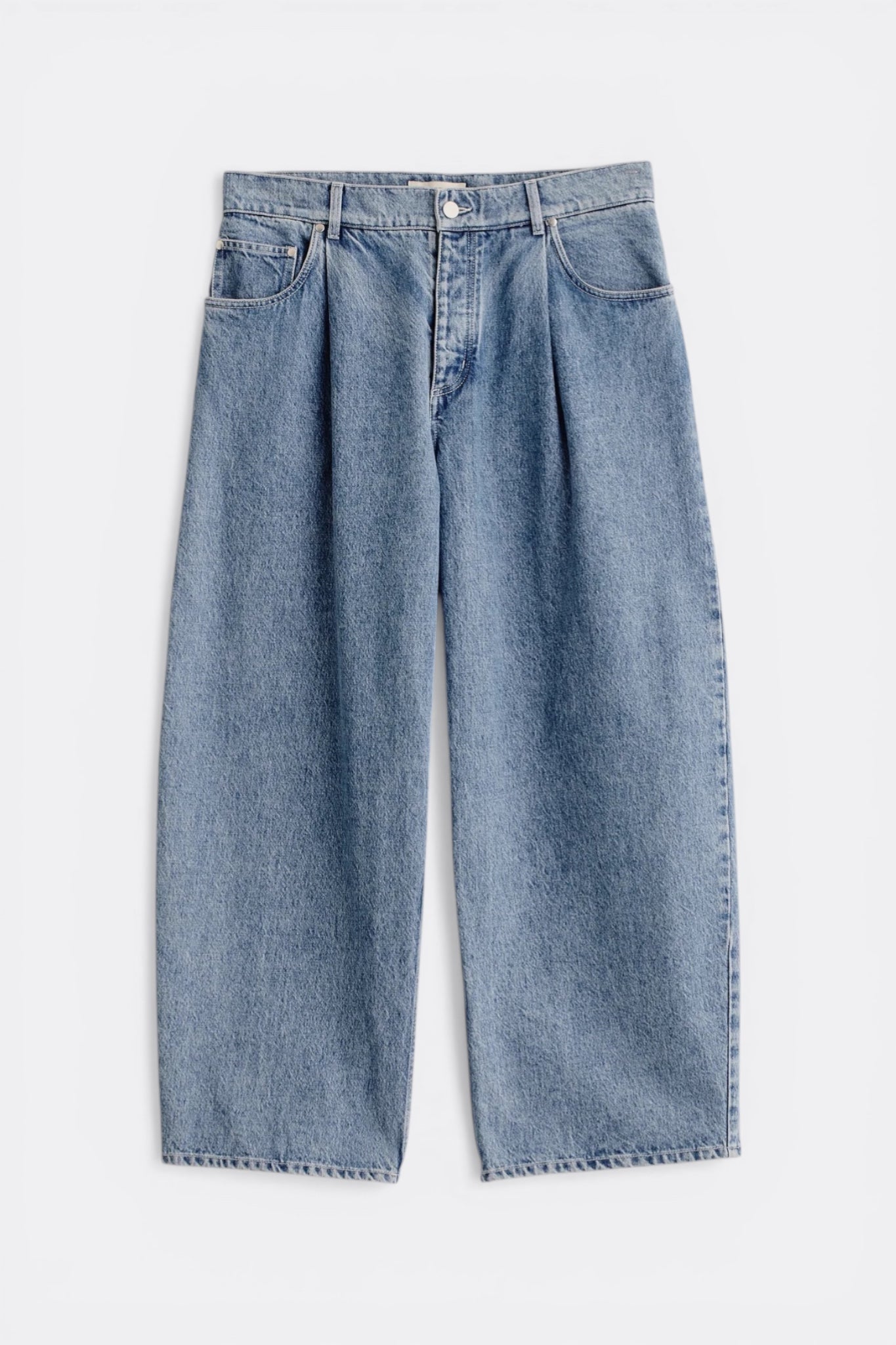 A Kind Of Guise Duma Pleated Denim Worn Denim | Jean Coton Bio Italien