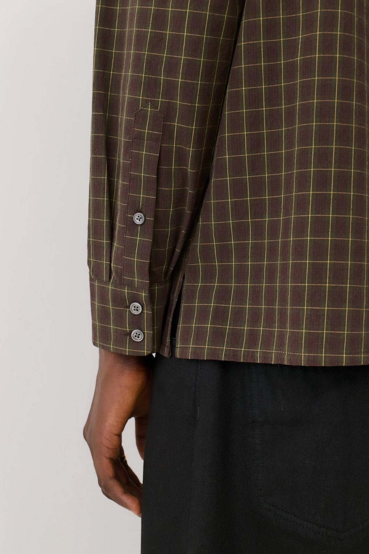 A KIND OF GUISE Gusto Shirt Olive Burgundy Check | Edgar Bdx