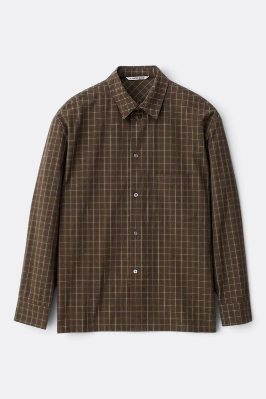 A KIND OF GUISE Gusto Shirt Olive Burgundy Check | Edgar Bdx