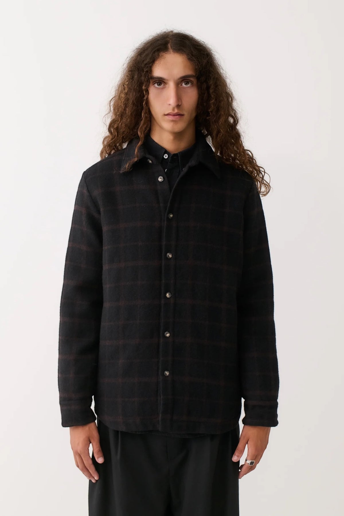 A KIND OF GUISE Marani Overshirt Black Check | Edgar Bdx