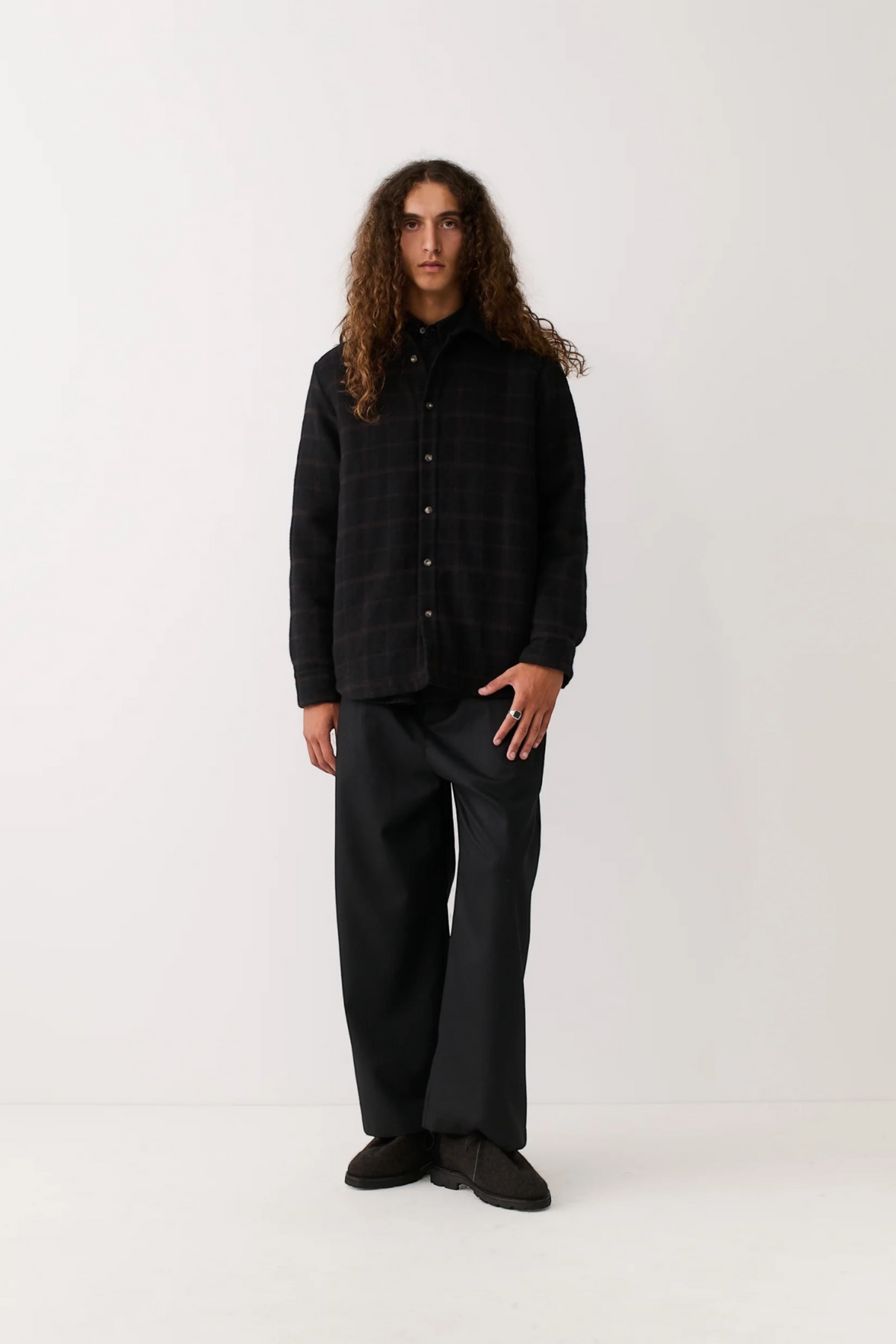 A KIND OF GUISE Marani Overshirt Black Check | Edgar Bdx