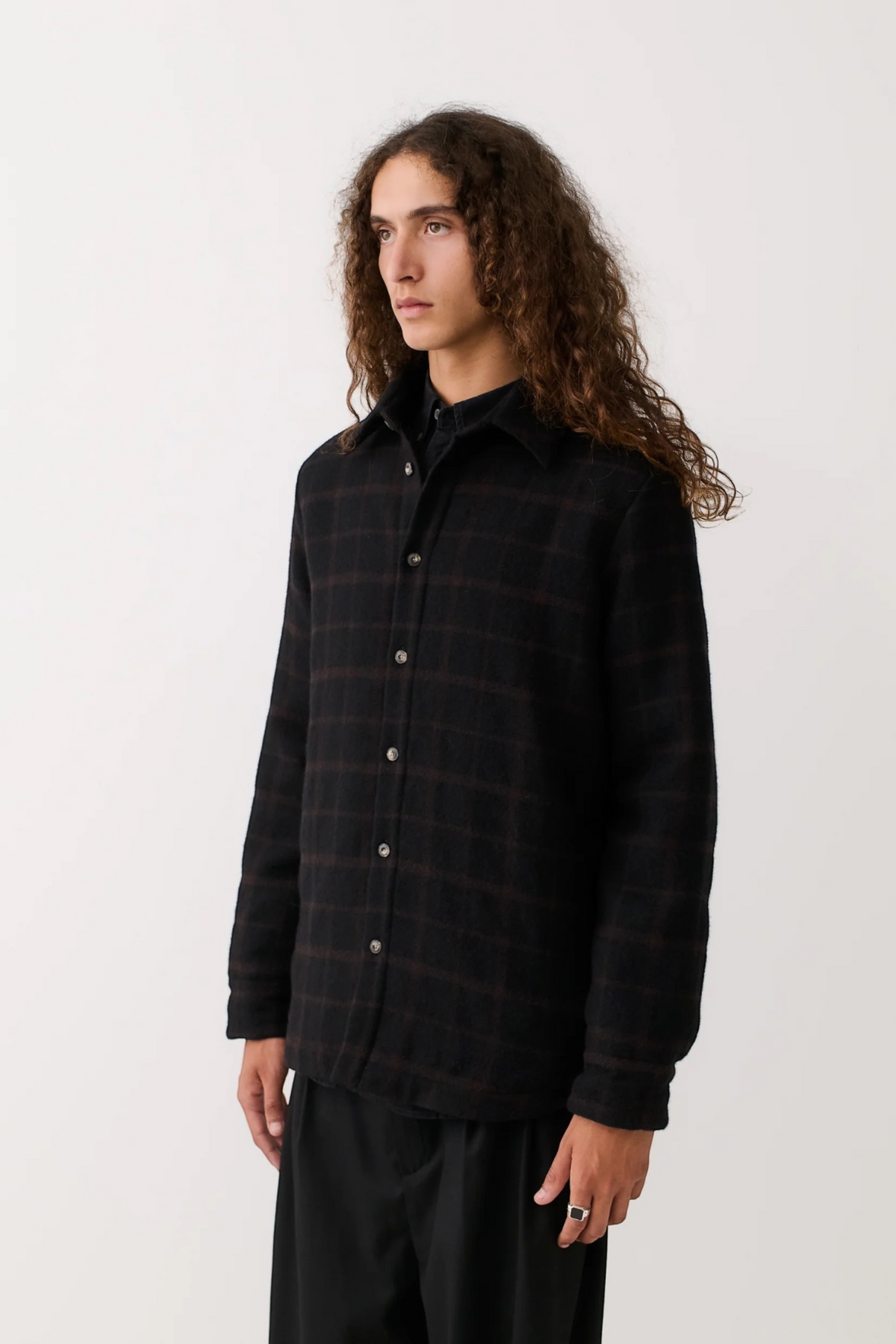 A KIND OF GUISE Marani Overshirt Black Check | Edgar Bdx