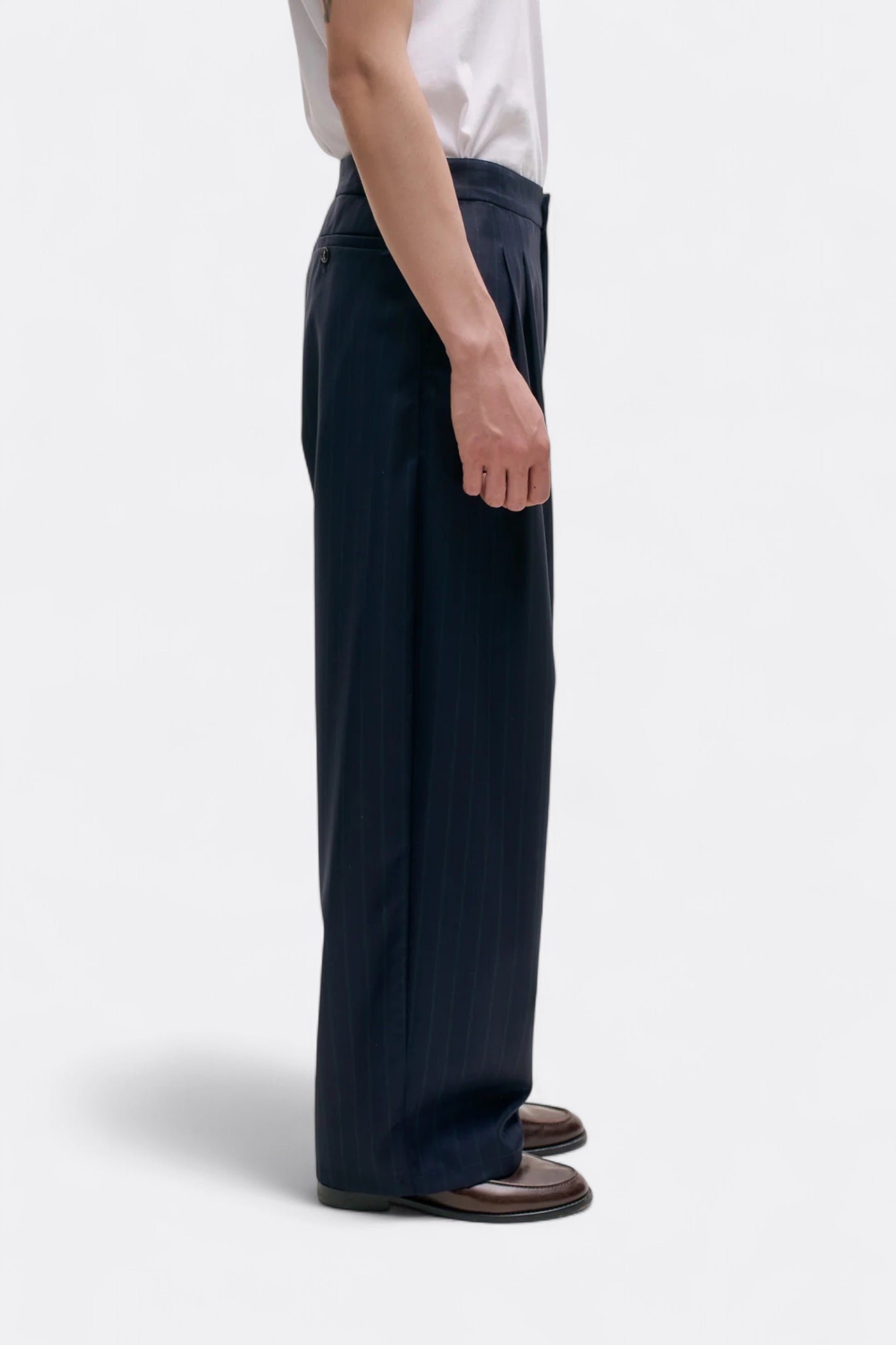 A Kind Of Guise - Piero Pants (Navy Double Pinstripe)
