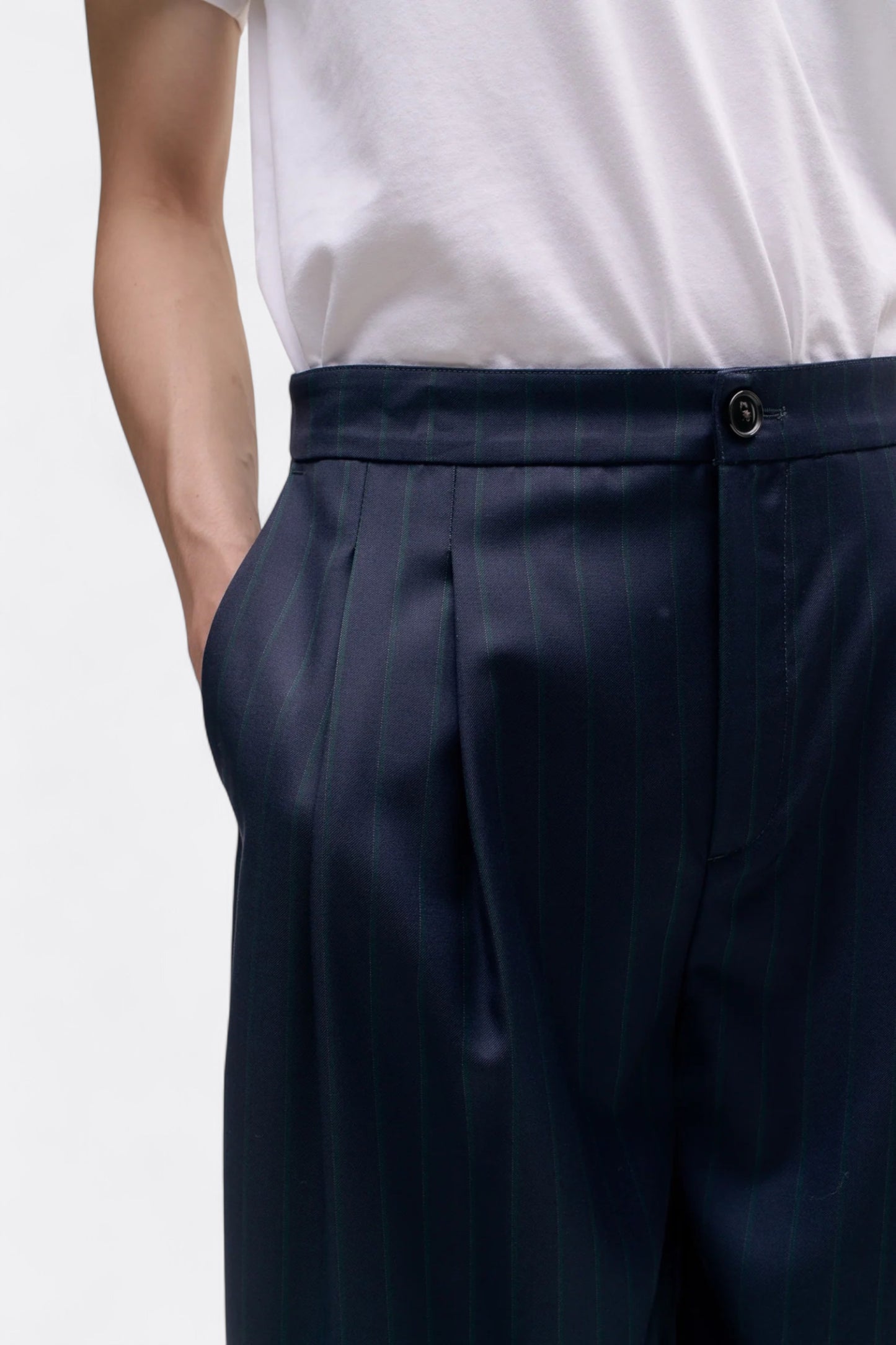 A Kind Of Guise - Piero Pants (Navy Double Pinstripe)