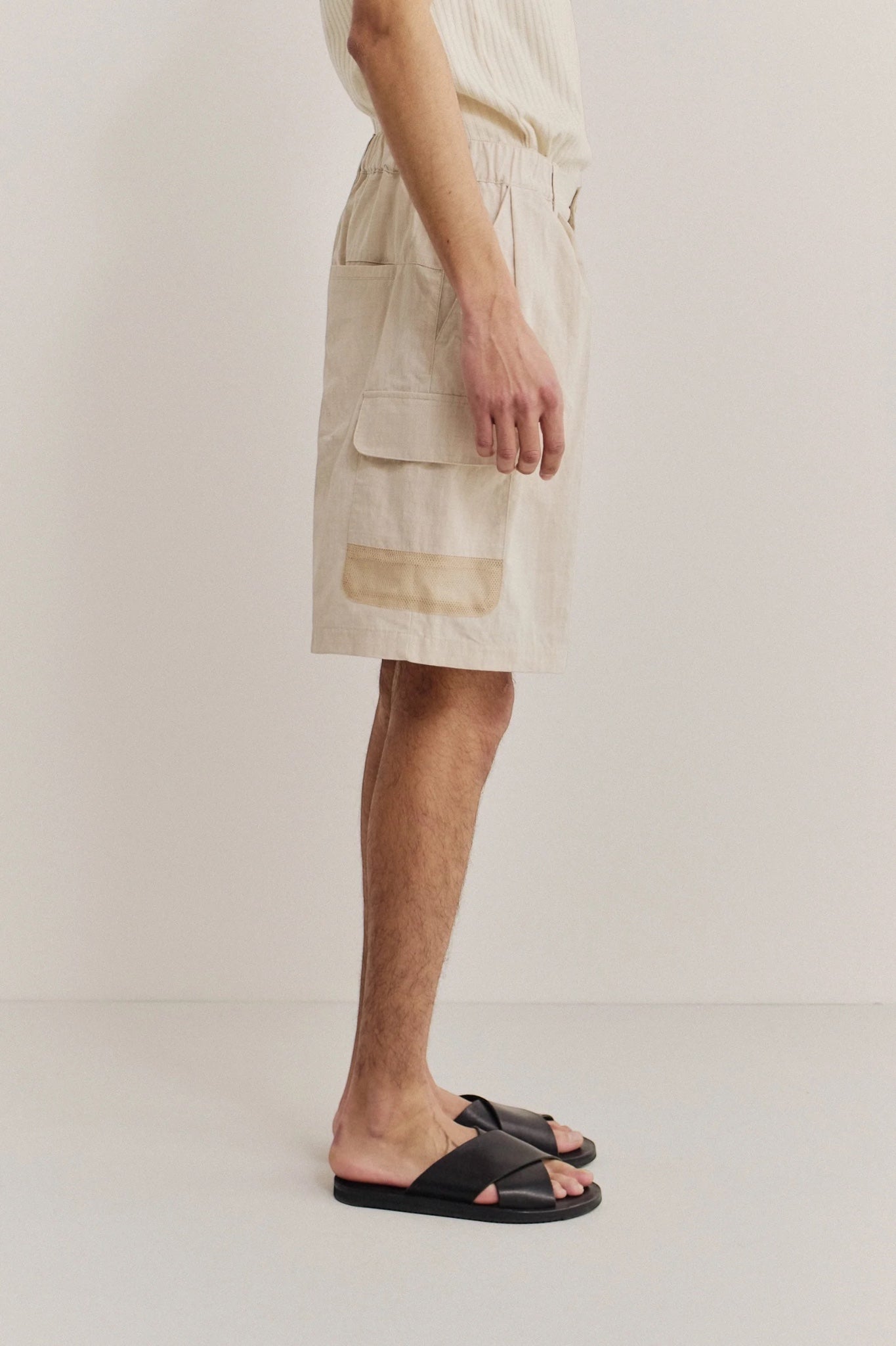 A Kind Of Guise Quito Shorts Off-White Ripstop | Short Coton Déperlant Italien