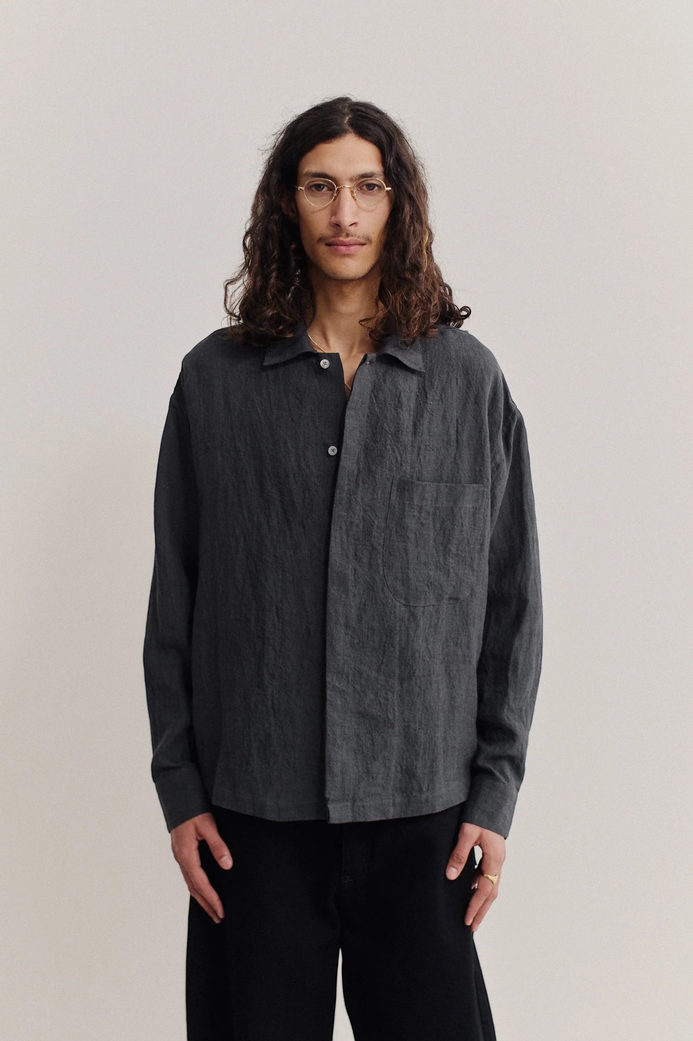 A Kind Of Guise Rumba Shirt Coal Linen | Chemise Lin Irlandais Confection Italienne