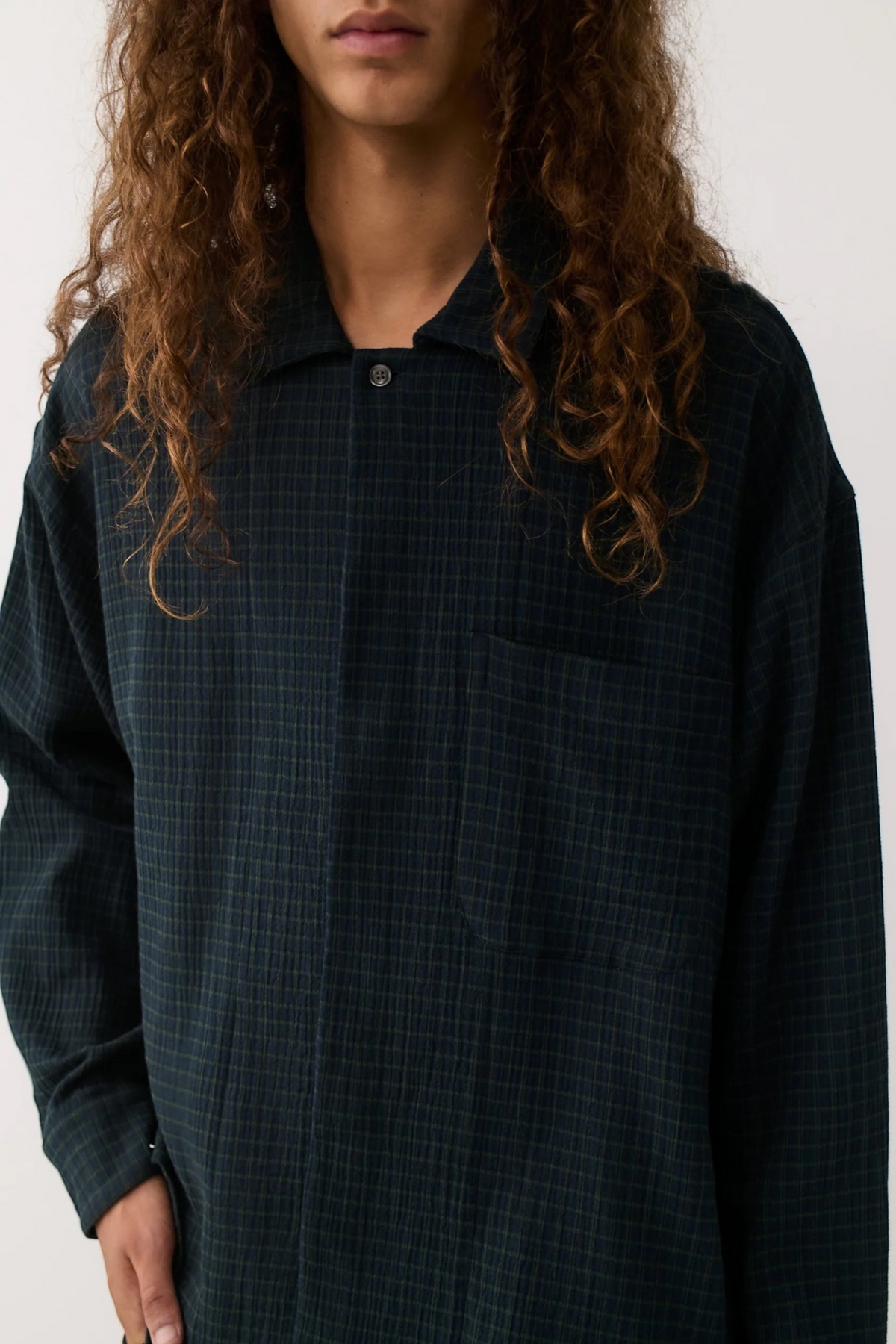 A KIND OF GUISE Rumba Shirt Navy Green Check | Edgar Bdx