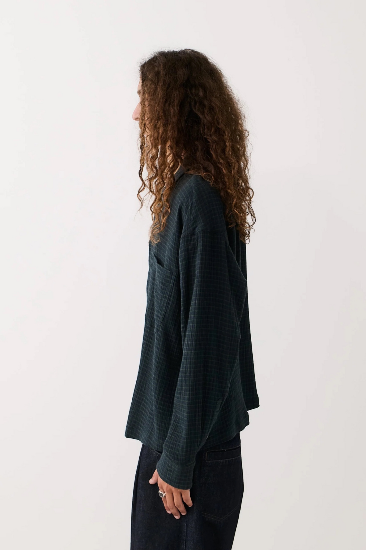 A KIND OF GUISE Rumba Shirt Navy Green Check | Edgar Bdx