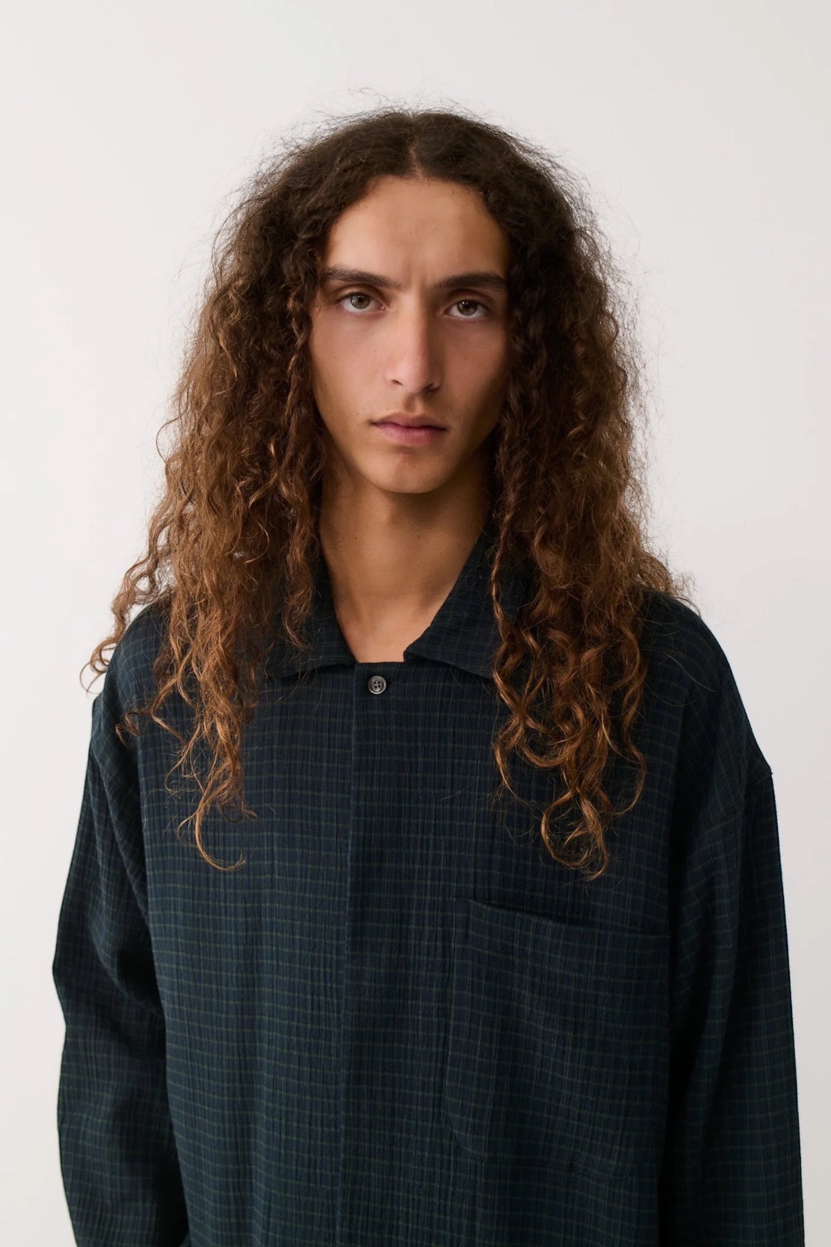 A KIND OF GUISE Rumba Shirt Navy Green Check | Edgar Bdx