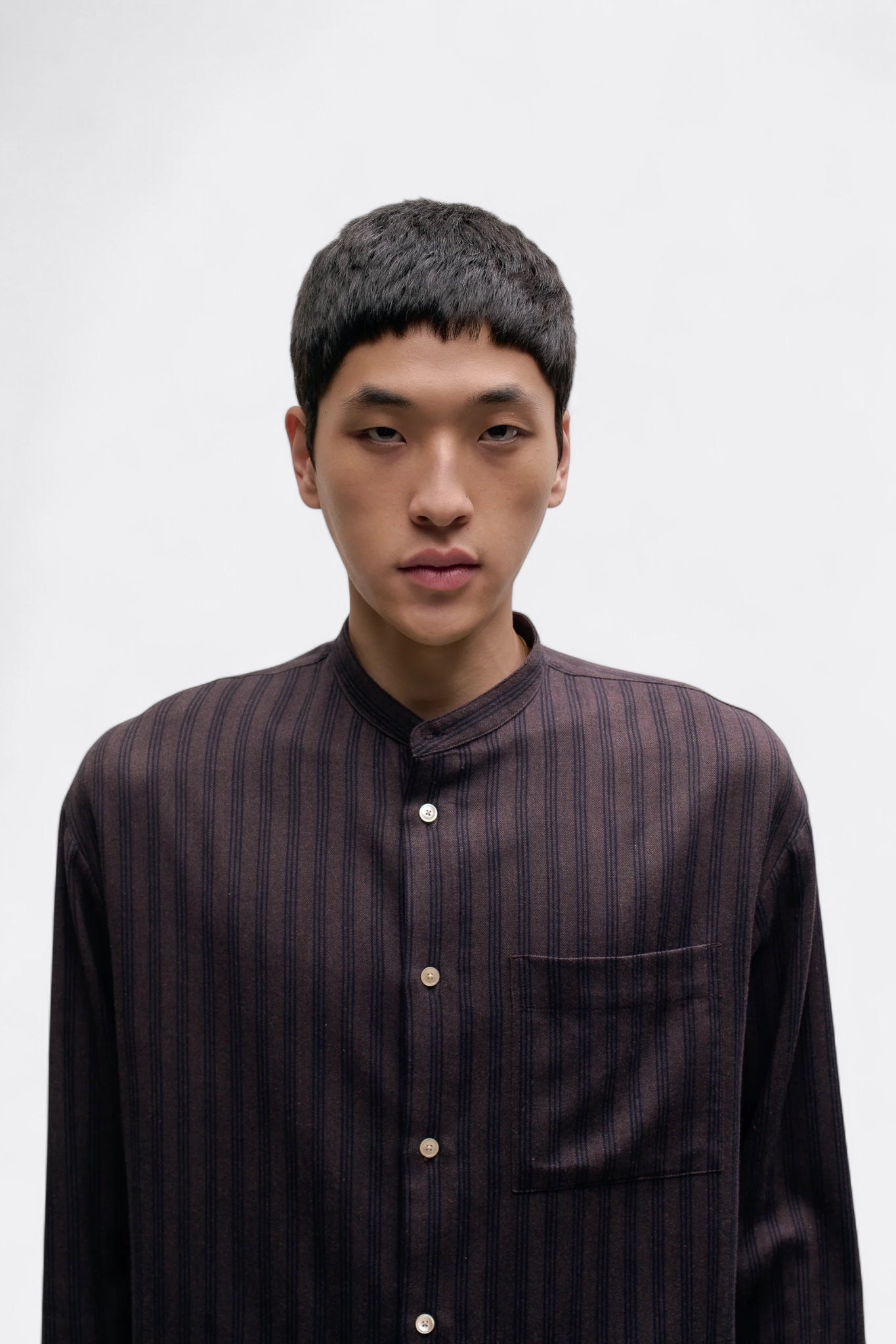 A Kind Of Guise - Seifur Shirt (Dark Herringbone Stripe)