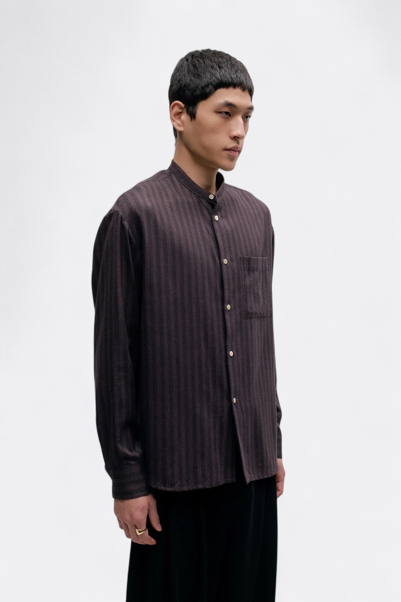 A Kind Of Guise - Seifur Shirt (Dark Herringbone Stripe)