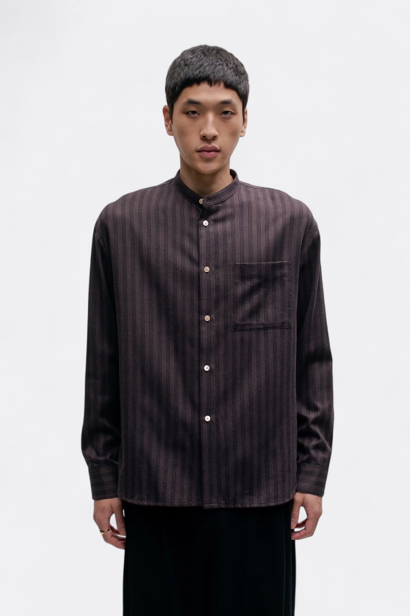 A Kind Of Guise - Seifur Shirt (Dark Herringbone Stripe)
