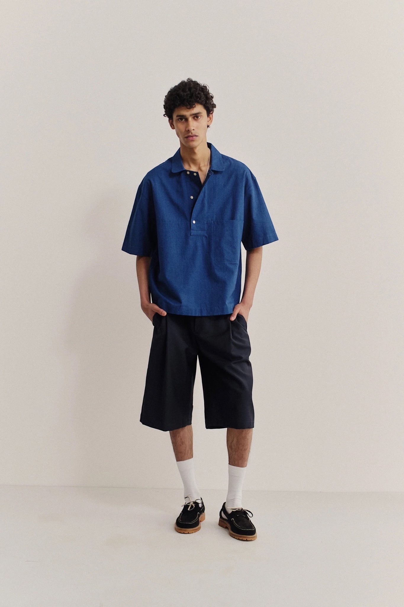 A Kind Of Guise Taita Shirt Soft Indigo | Chemise Coton Lavée Italienne