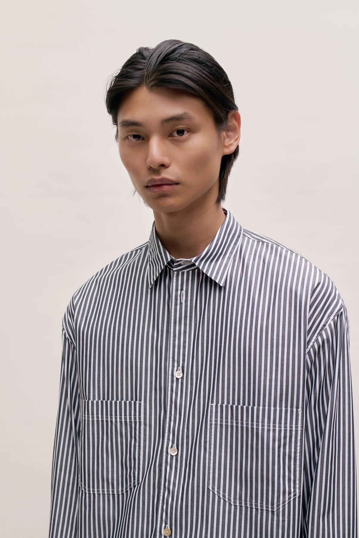 A Kind Of Guise - Telmen Shirt (Salt & Pepper Stripe)