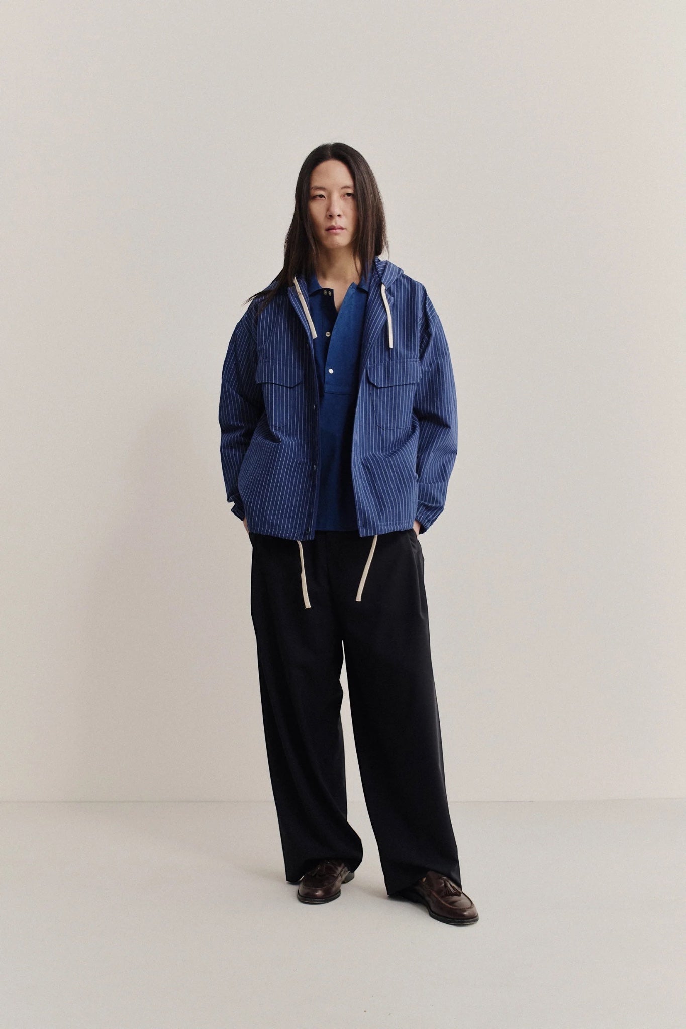 A Kind Of Guise Tsavo Jacket Ocean Stripe | Veste Seersucker Coton Lin