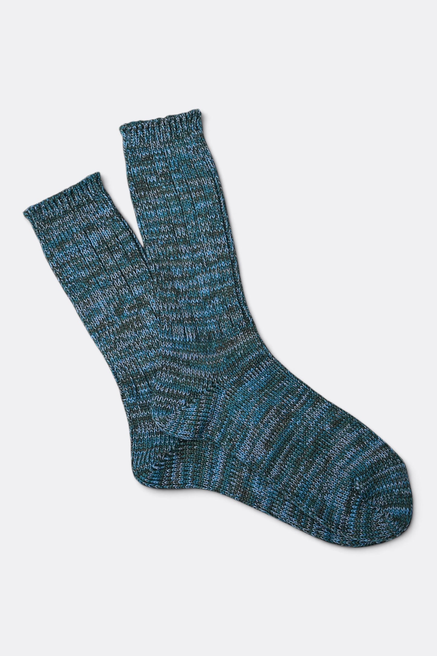 ANONYMOUS ISM 5 Color Mix Crew Green FW26 | Chaussettes Japonaises Premium | Edgar Bdx