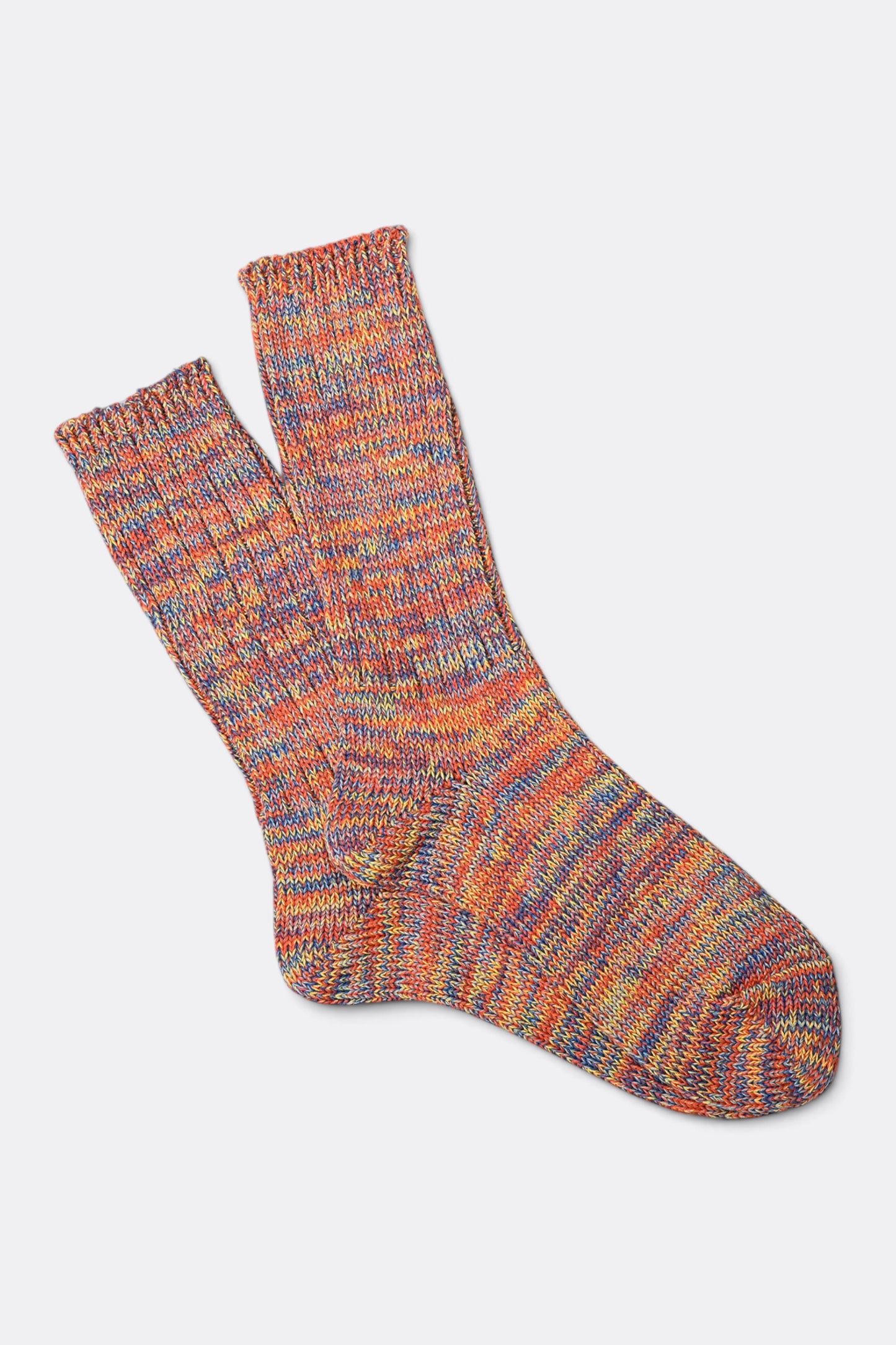 ANONYMOUS ISM 5 Color Mix Crew Orange FW26 | Chaussettes Japonaises Premium | Edgar Bdx