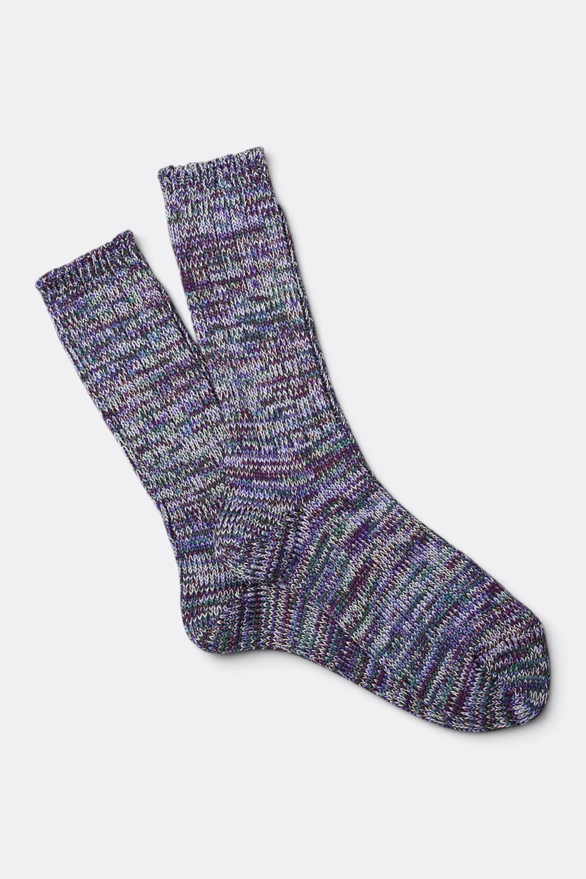 ANONYMOUS ISM 5 Color Mix Crew Purple | Chaussettes Japonaises Premium | Edgar Bdx