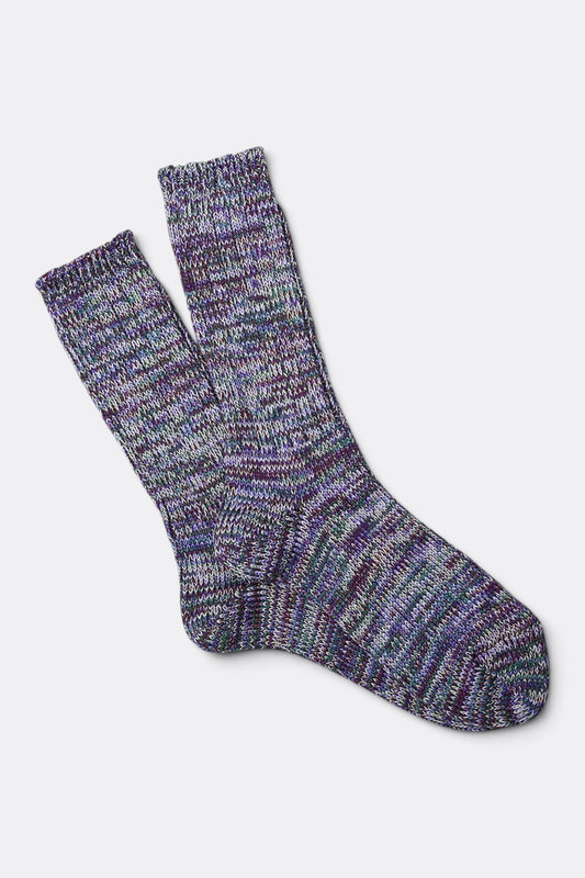ANONYMOUS ISM 5 Color Mix Crew Purple | Chaussettes Japonaises Premium | Edgar Bdx