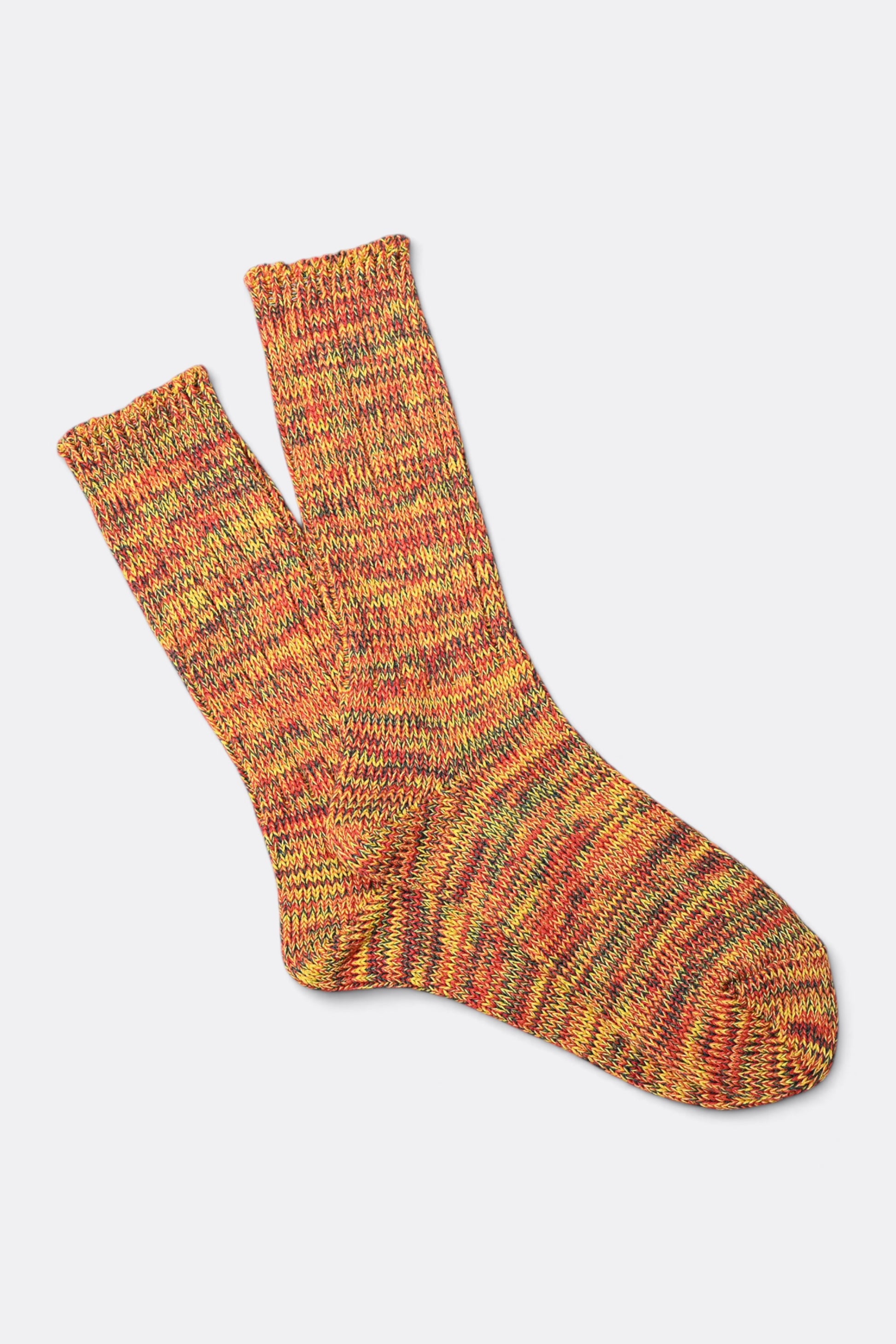 ANONYMOUS ISM 5 Color Mix Crew Yellow | Chaussettes Japonaises Premium | Edgar Bdx