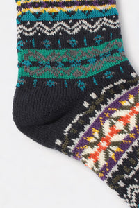 Anonymous Ism - Fairisle Crew Sock (Grey Melange)