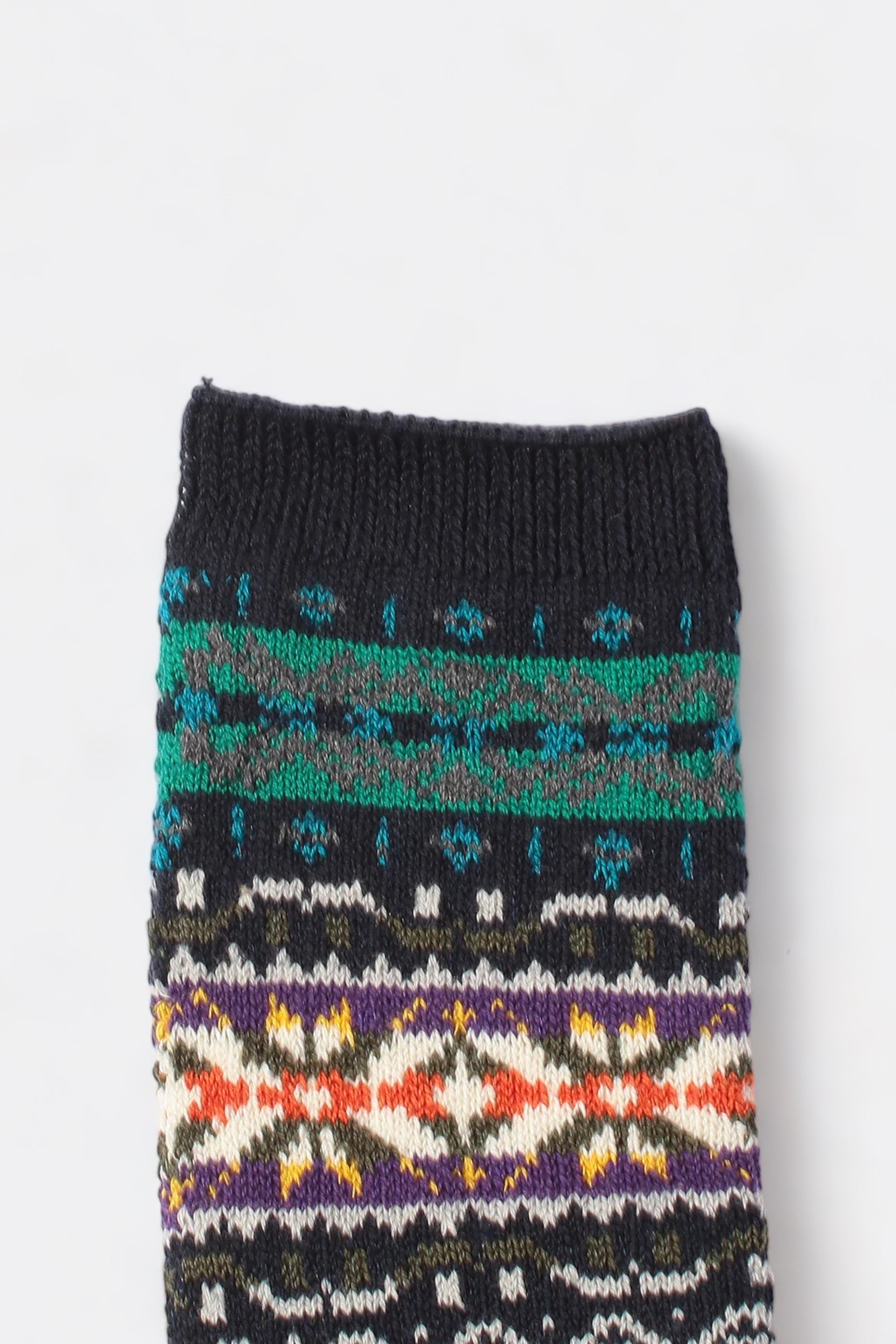 Anonymous Ism - Fairisle Crew Sock (Grey Melange)