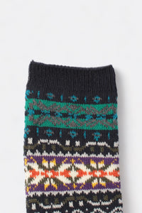 Anonymous Ism - Fairisle Crew Sock (Grey Melange)