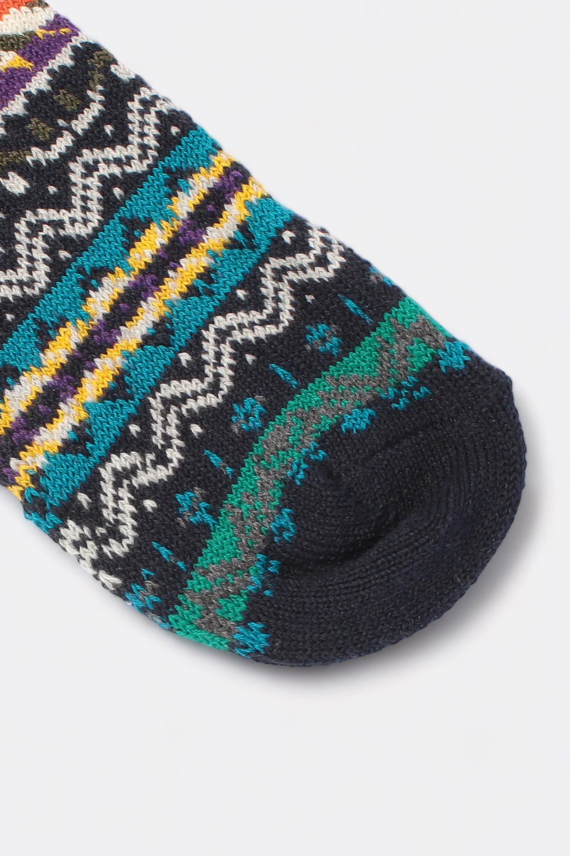 Anonymous Ism - Fairisle Crew Sock (Grey Melange)