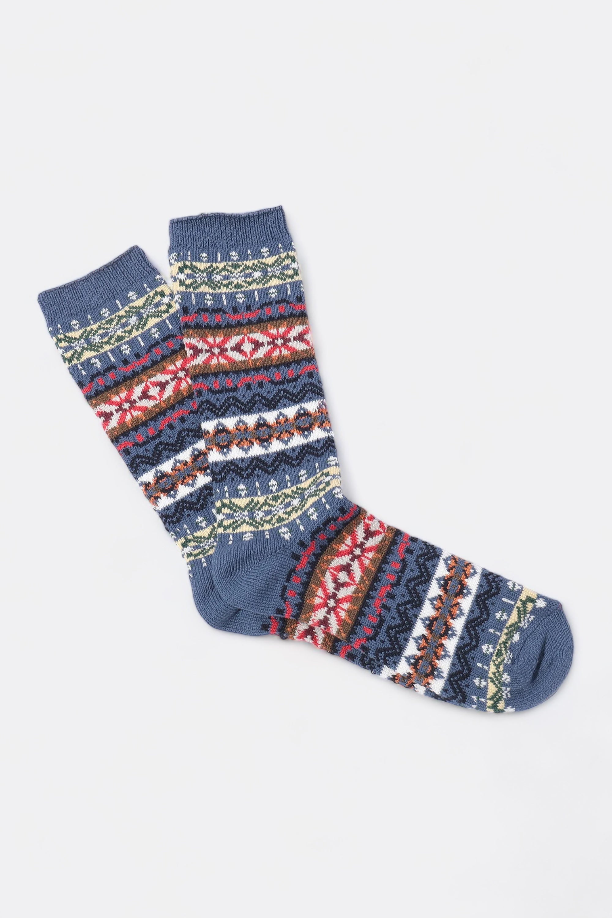 Anonymous Ism - Fairisle Crew Sock (Indigo)