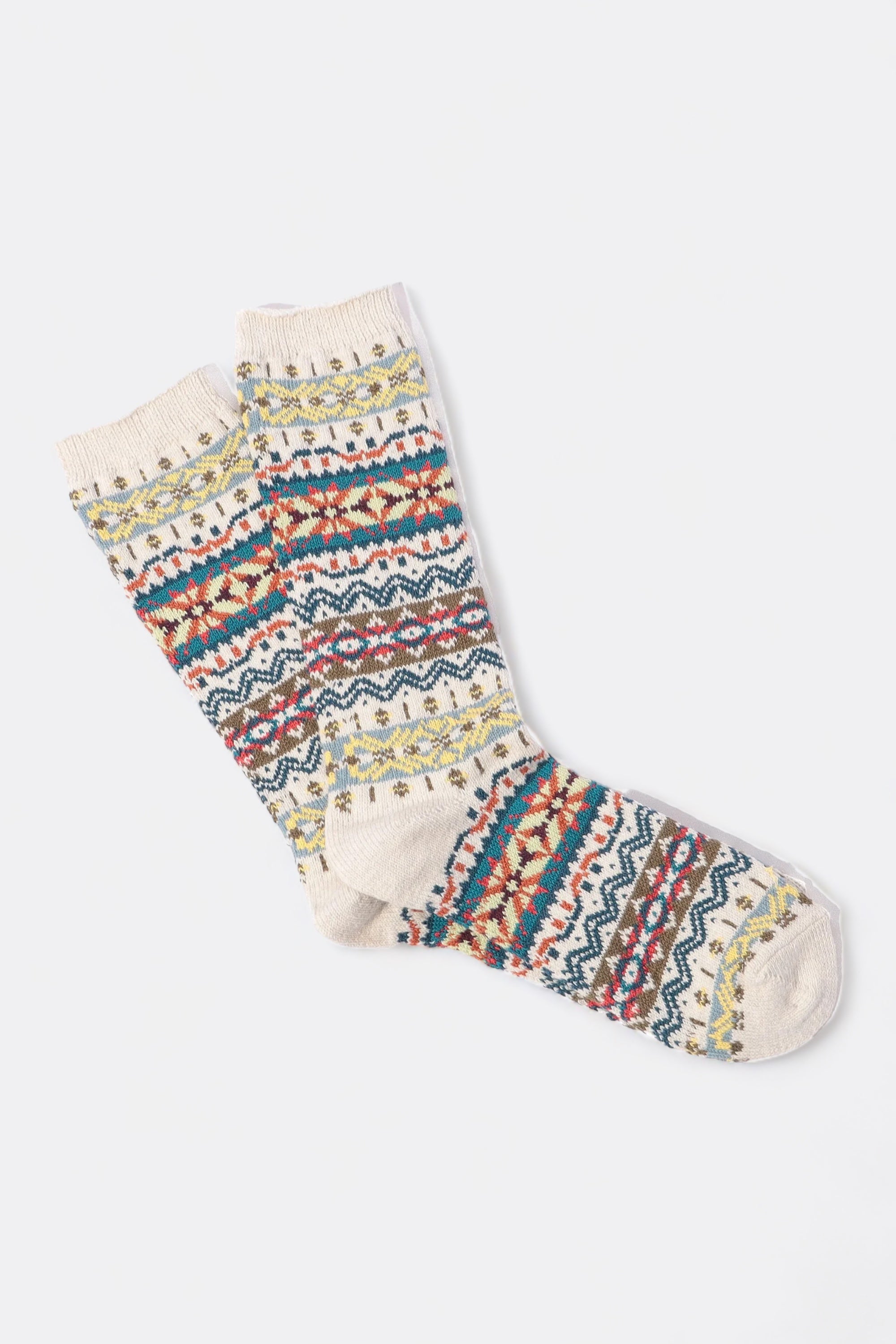 Anonymous Ism - Fairisle Crew Sock (Ivory)