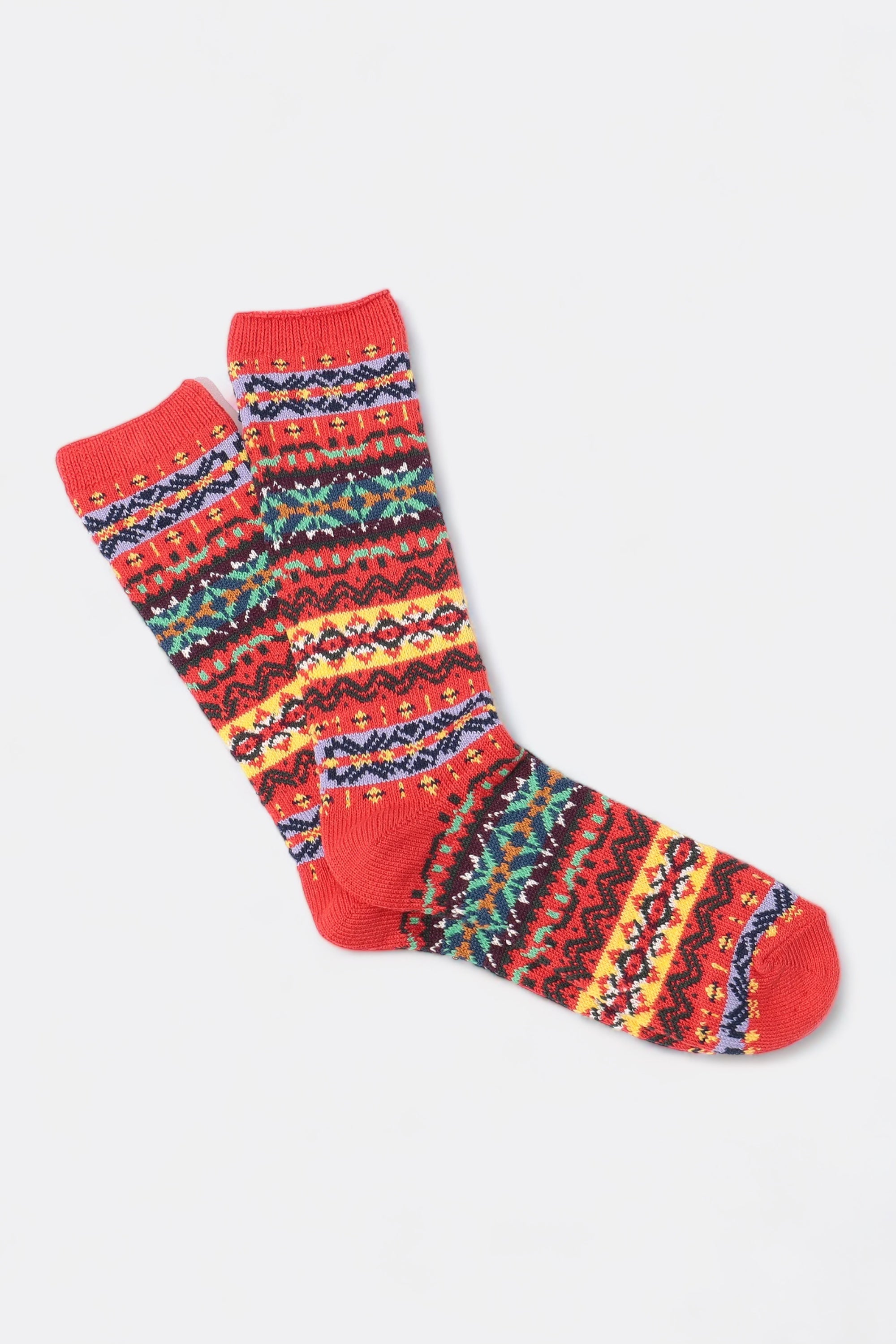 Anonymous Ism - Fairisle Crew Sock (Red)