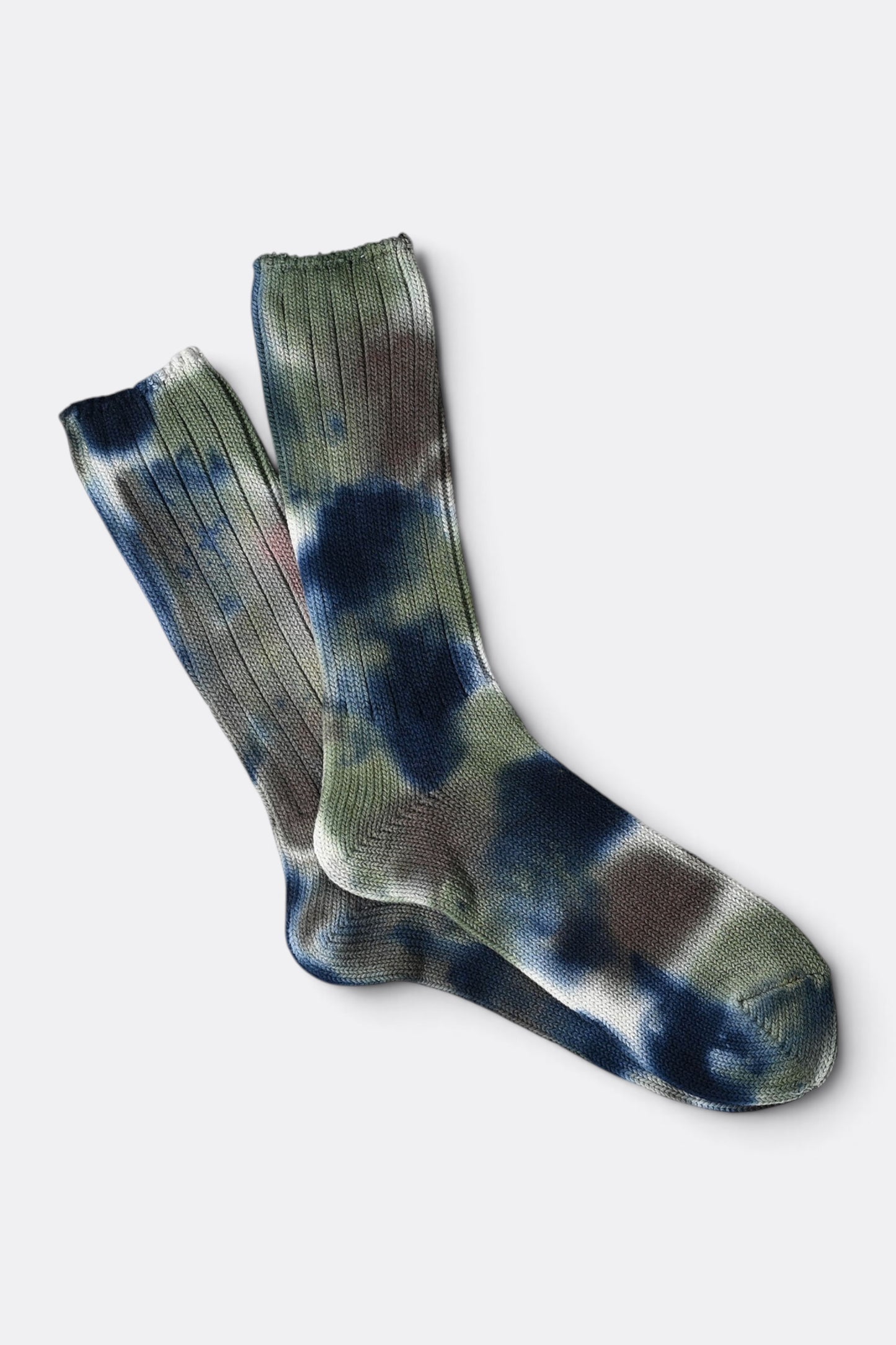 ANONYMOUS ISM Scatter Dye Crew Dark Brown | Chaussettes Japonaises Premium | Edgar Bdx