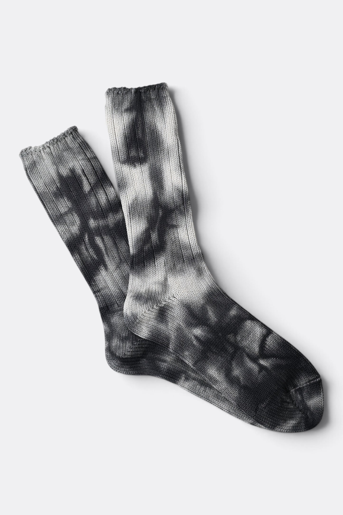 ANONYMOUS ISM Uneven Dye Crew Black | Chaussettes Japonaises Premium | Edgar Bdx