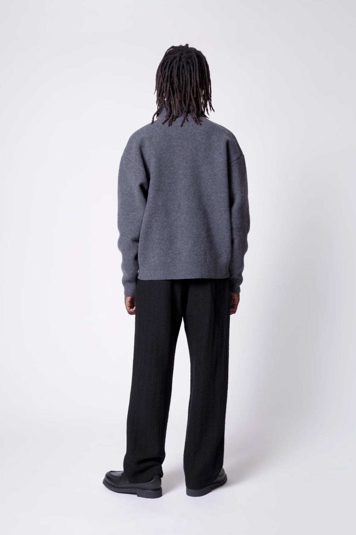 ARPENTEUR Cam Heather Grey | Pull Mérinos Feutré Col Zip | Edgar Bdx