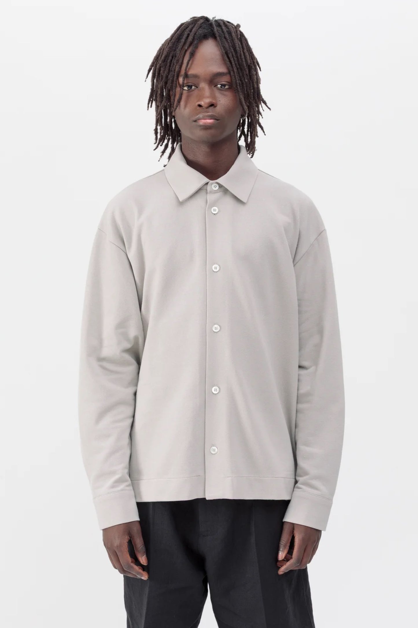 Arpenteur Chemise Opto Greige | Maille Rachel Nacre Made in France | Edgar Bdx