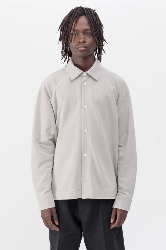 Arpenteur Chemise Opto Greige | Maille Rachel Nacre Made in France | Edgar Bdx