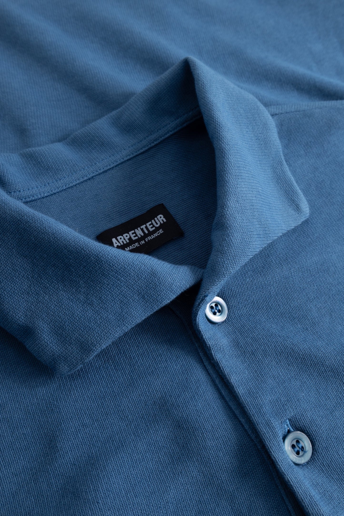 Arpenteur Polo Woad | Tricot Rachel Teinture Pastel Made in France | Edgar Bdx