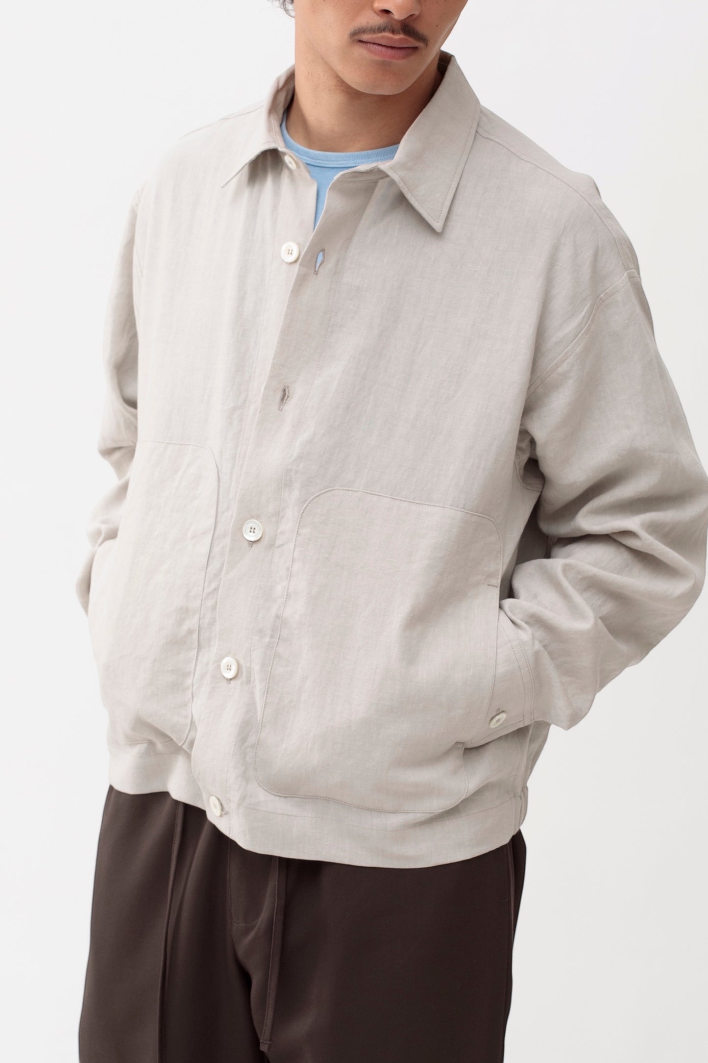 Arpenteur Sigma Greige | Veste Lin Cupro Made in France | Edgar Bdx